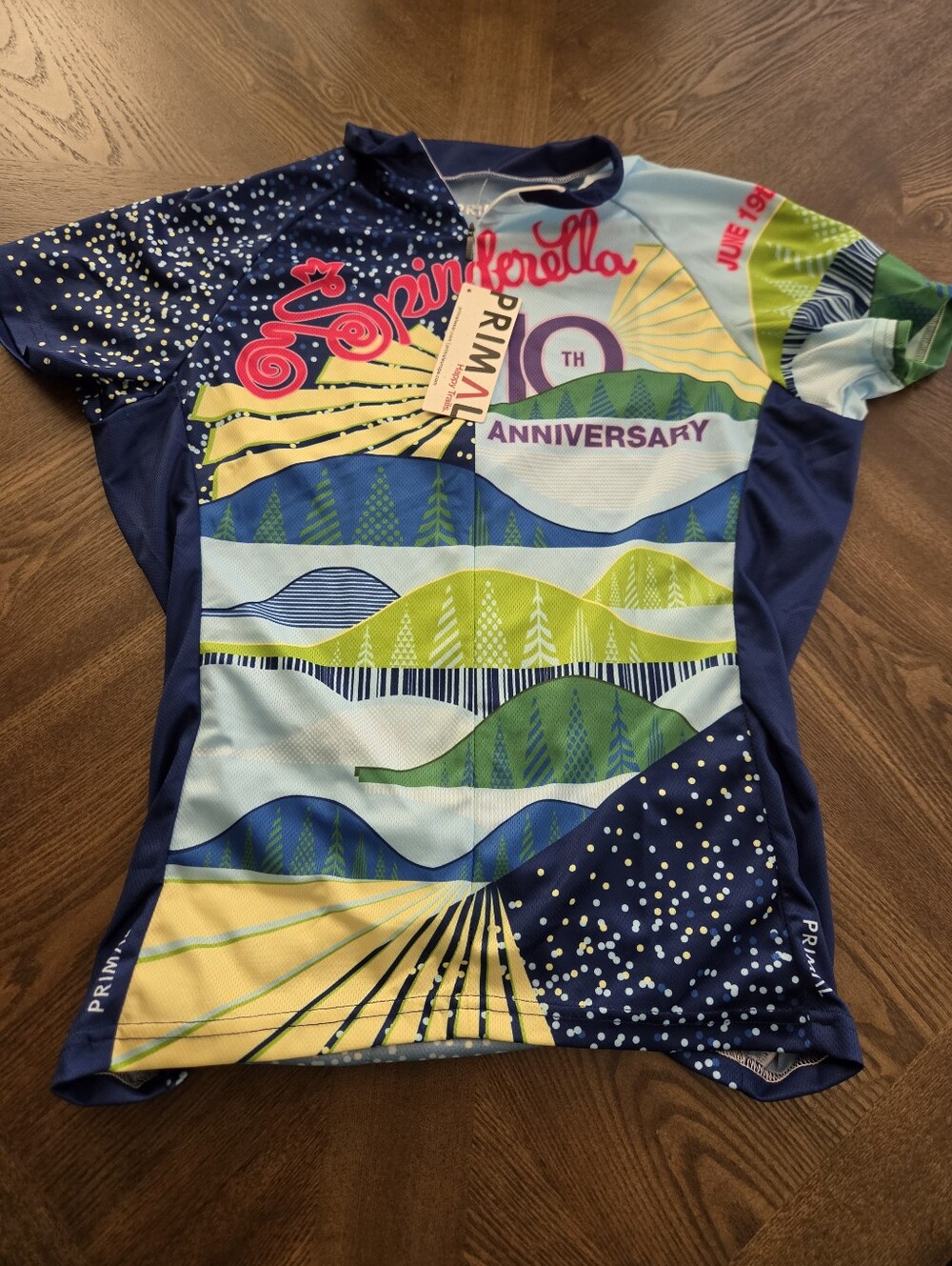 Primal NWT Spinderella 10th Anniversary Sport Cut Raglan Cycling Jersey sz MED